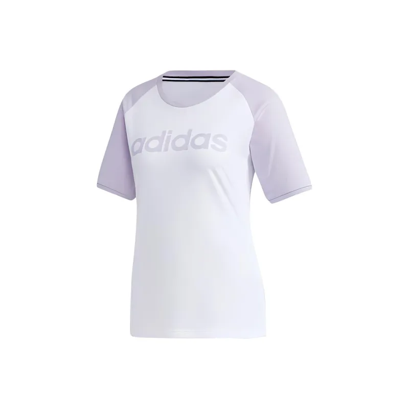 Adidas Neo Raglan Sleeve T Shirt Women's Light Purple White-0