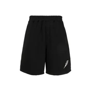 Neil Barrett Thunderbolt embroidered Track Shorts