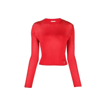 SAINT LAURENT FW22 Crop Top Women's Red