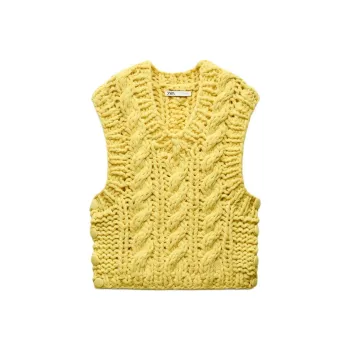 ZARA Tank Tops Women's Yellow