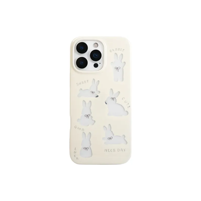 Wei Xin Acrylic Material Cut Out Rabbit Pendant Phone Cases Compatible With IPhone 16/15 Pro Max/Apple 13/14 Pro/Max-1