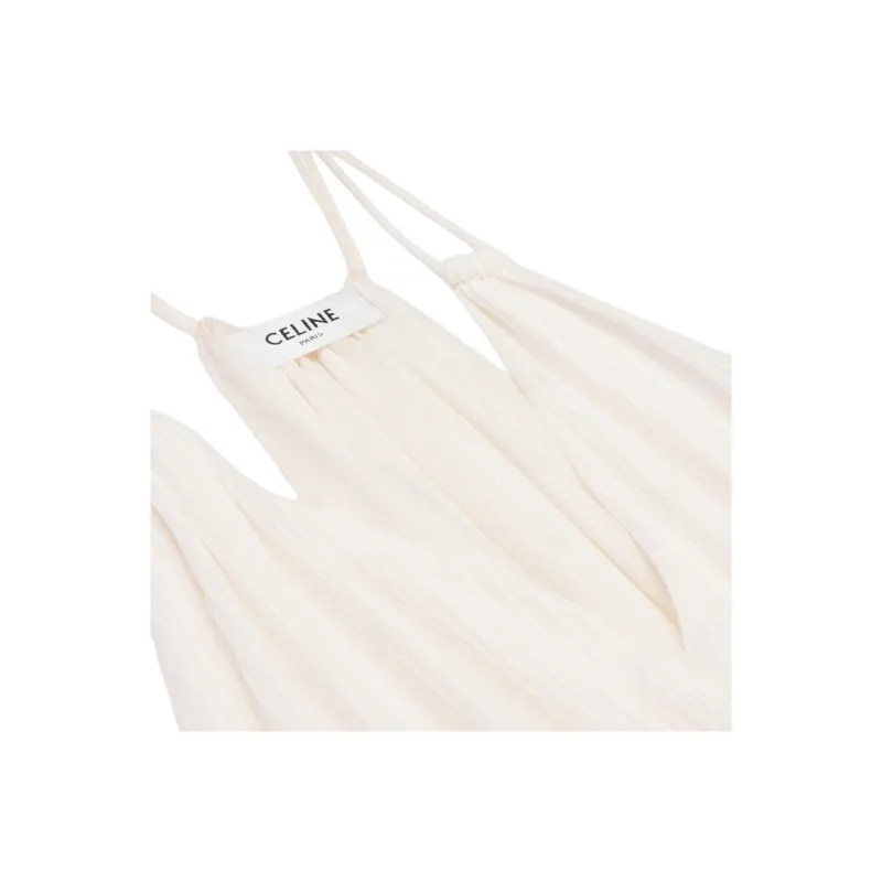 CELINE Slip Dress Women's Ivory White-2