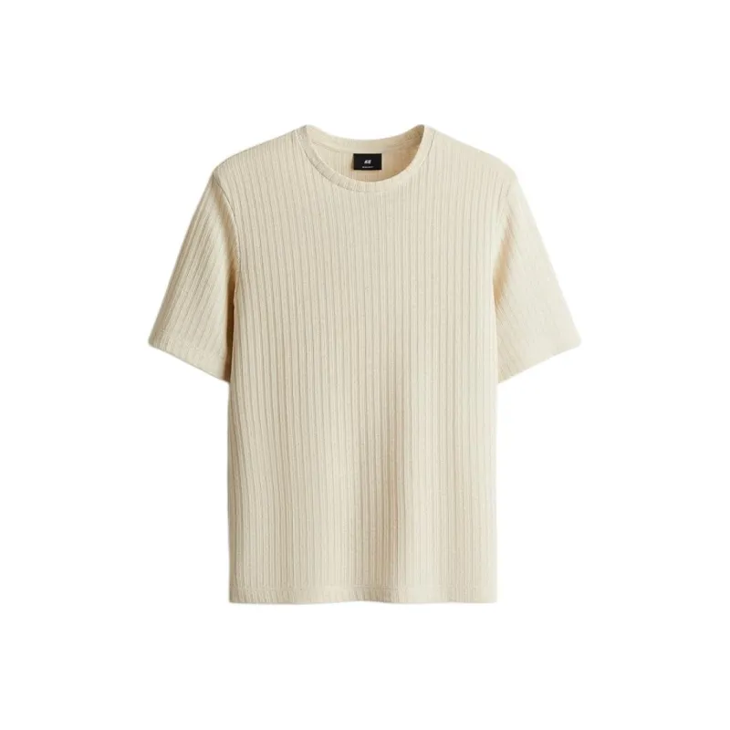 H&M T Shirts Men Light Beige-0