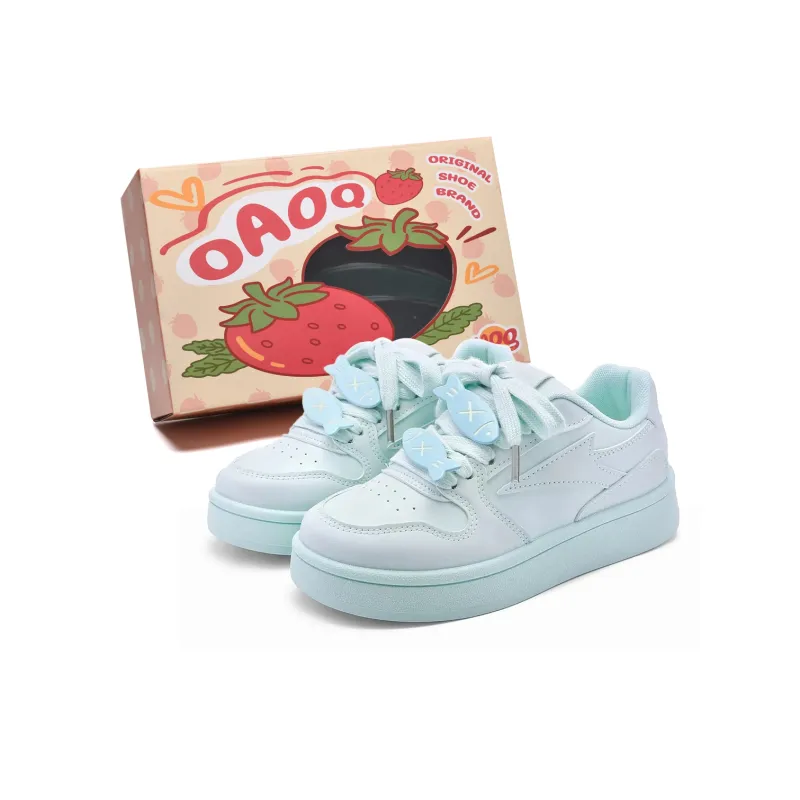 OAOQ Cushioning, Abrasion Resistant, Lightweight, And Breathable Low Top Platform Skateboard Shoes Unisex-10