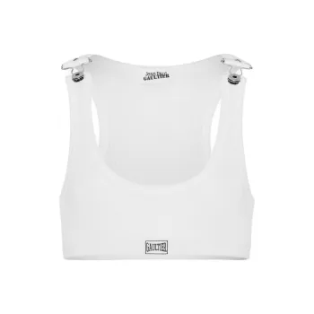 Jean Paul Gaultier Cropped Patch Tank Top 'White'