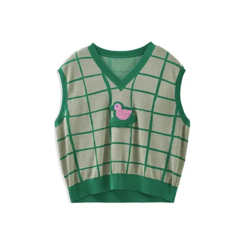 Insect Tank Tops Women's Green Plaid