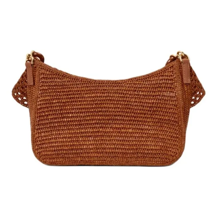 LOEWE Raffia One Shoulder Handbag Medium Size Women's Gold Brown-6