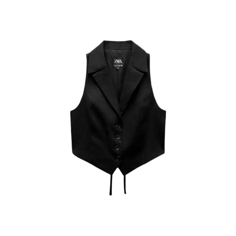 ZARA Tank Tops Women's Black-0