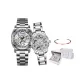 Natural+Silver White Ceramic[Couple Box+Bangle]