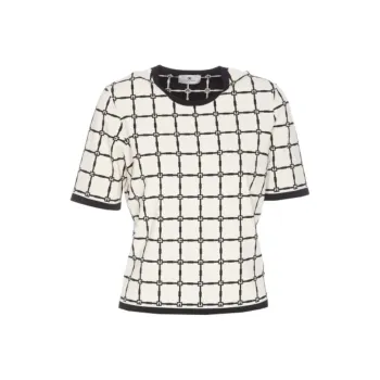 Elisabetta Franchi Jacquard Crewneck Knitted T Shirt
