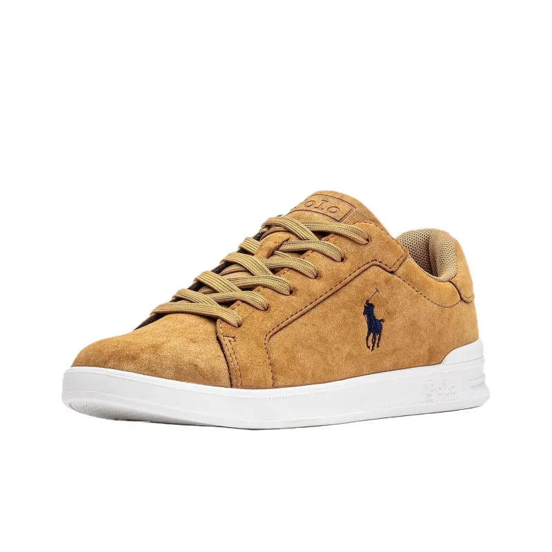 Polo Ralph Lauren Heritage Court Low Top Skateboard Shoes Women's Brown-2
