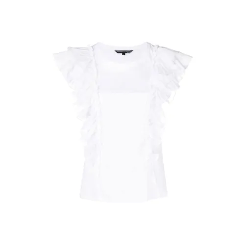 Veronica Beard Ruffle detail Cotton T shirt