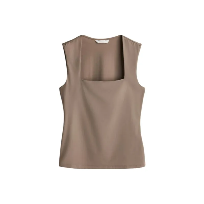 H&M Tank Top Women's Dark Beige-0