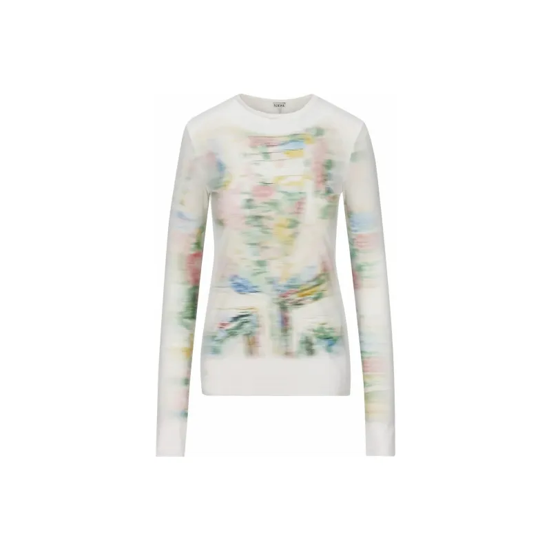 LOEWE Blurred Printed Long Sleeved Top-0