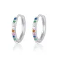 [999 Silver]10mm Color Diamond Earrings[Suitable for Small Earlobes/Ear Cartilage]