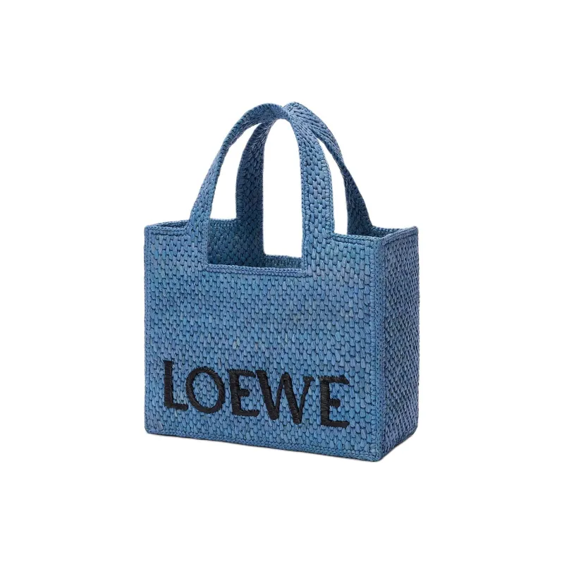LOEWE Font Tote Plant Material Tote Bag, Shopping Bag, Handbag Trumpets Women's Light Blue-2