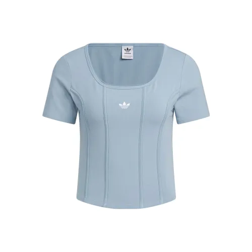 Adidas Originals Spice Girls Series Set in Sleeve T Shirt Women's Texture Blue