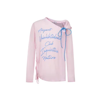 Flowers In Water Drop Shoulder Sleeve T Shirt Women's