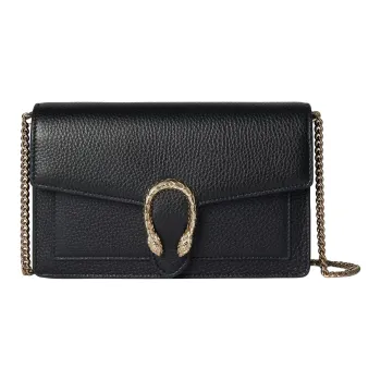 GUCCI Dionysus Leather Wallet Women's Black