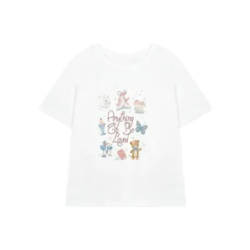 PLAY BUSH Summer Regular T Shirt Women's White