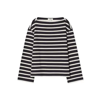 COS T Shirt Women's Navy Blue/Stripes