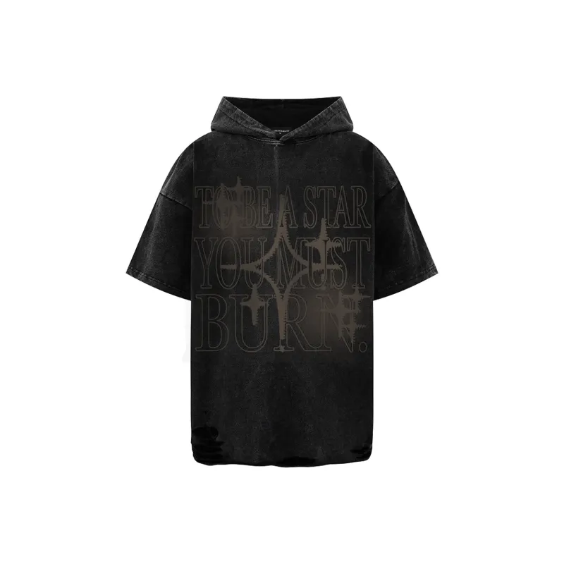 BEAR UNION Drop Shoulder Sleeve T Shirt Unisex Black-0