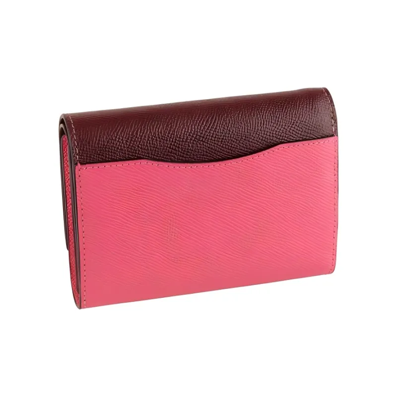 COACH Leather Wallet Medium Size Women's Rose Red & White-1