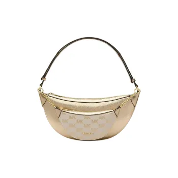 MICHAEL KORS Leather Shoulder Bag Medium Size Women's Light Gold