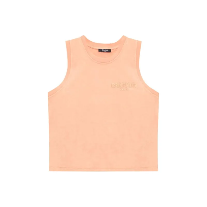 BALMAIN Logo embroidered Cotton Vest-0