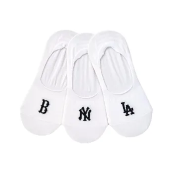 MLB No Show Socks Unisex 3 Pack White