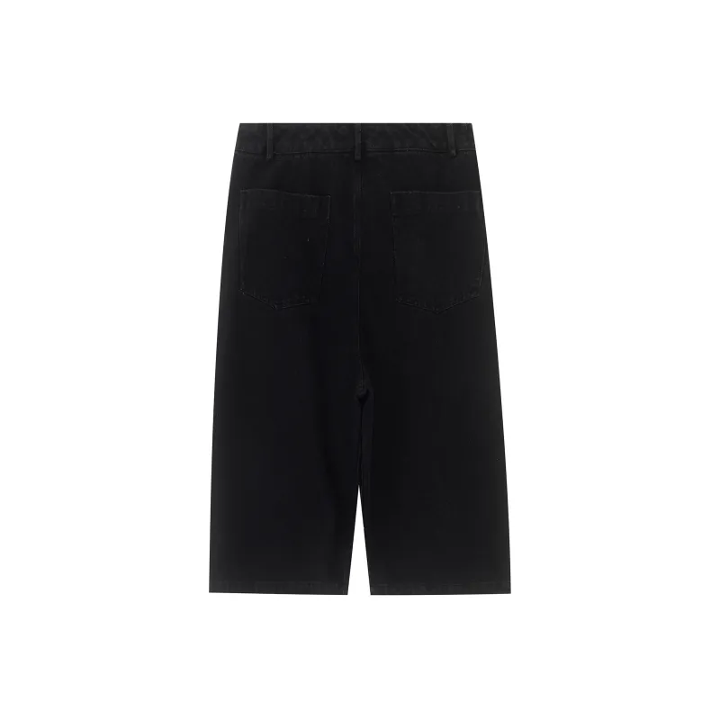 F426 Denim Shorts Unisex Black-1