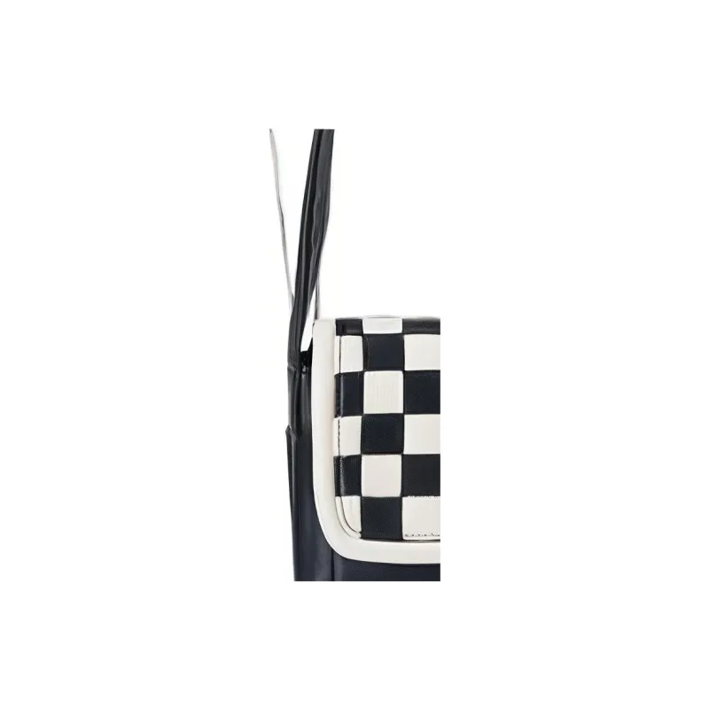 ADER ERROR Sheepskin Tote Shoulder Bag, Crossbody Bag Mini Unisex Black White Patchwork-2