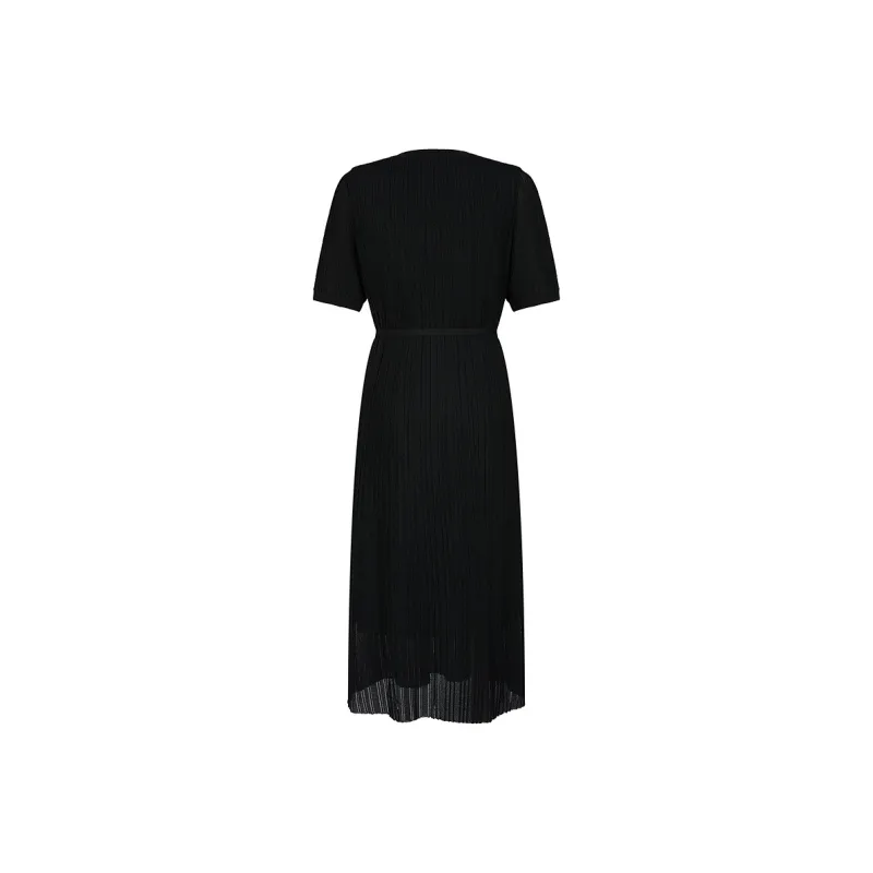 JZ. ANNAKRO Short Sleeved Dress Women's Plain Black-1