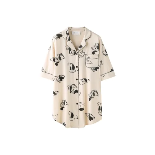 Meonsill Summer Nightgown Women's Apricot