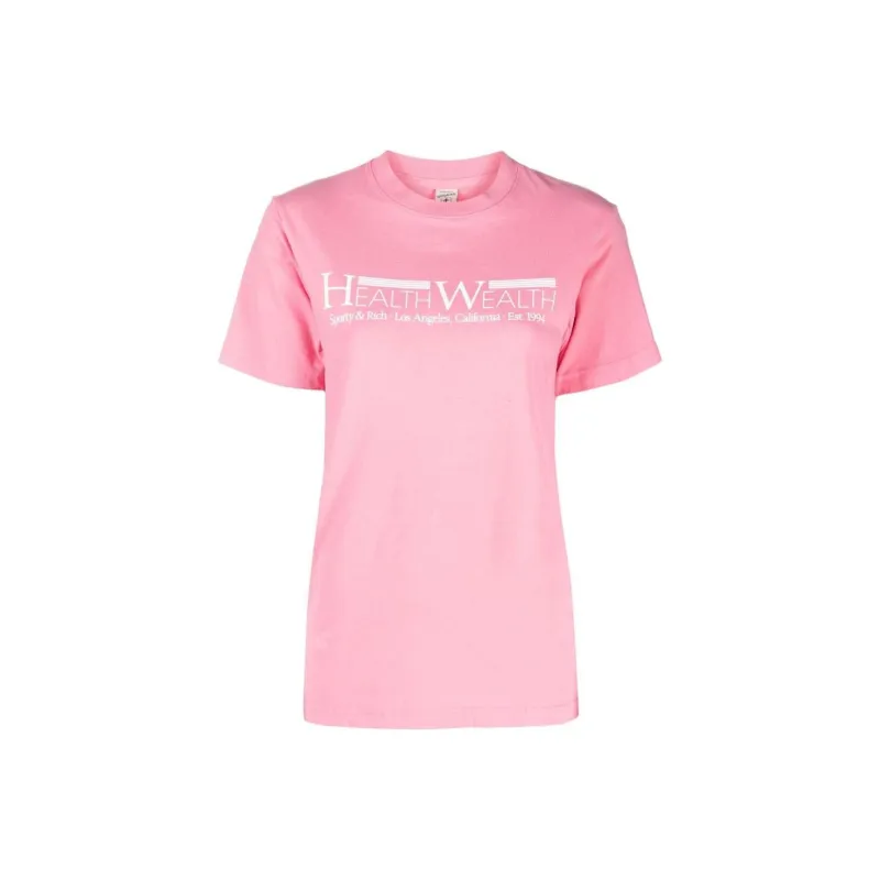 SPORTY & RICH Logo print Cotton T shirt-0