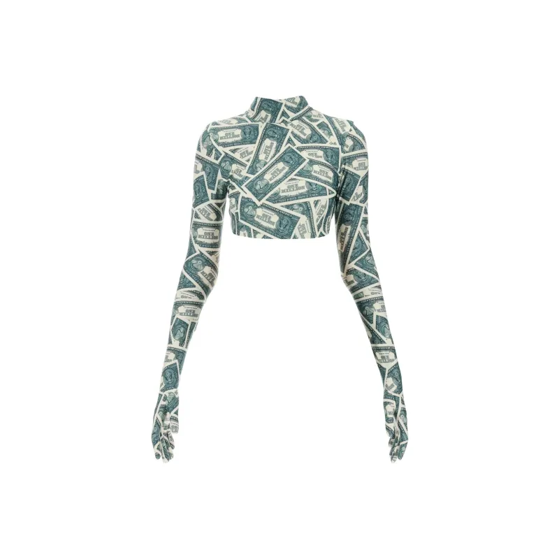 Vetements Money print Crop Top-0