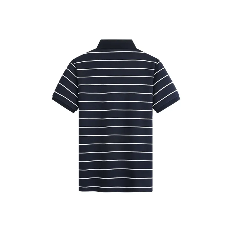 Dance With Wolves Polo Shirt Men's Dark Blue-1