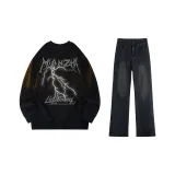 Black Gray (Long-Sleeved)+Black Gray Jeans