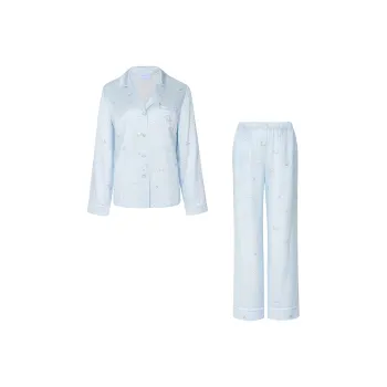 SILKY MIRACLE Pajama Set Women's Blue Big eared Dog Set