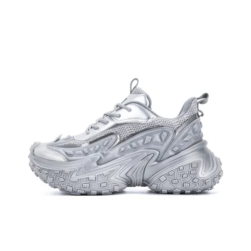 KUX Cushioning, Slip Resistant, Abrasion Resistant, Breathable, Height Increasing Low Top Chunky Sneakers Unisex