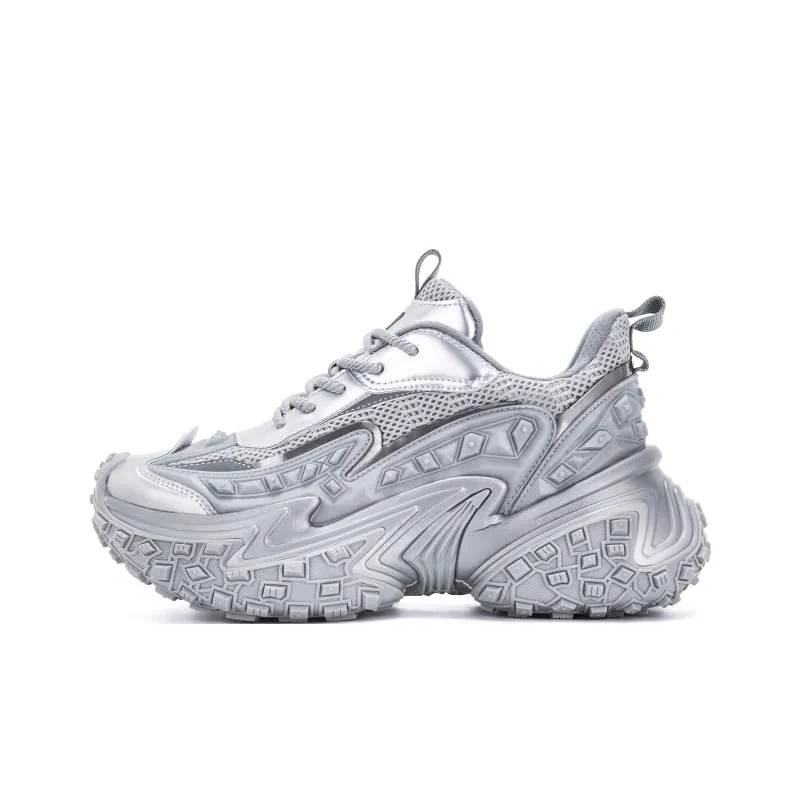 KUX Cushioning, Slip Resistant, Abrasion Resistant, Breathable, Height Increasing Low Top Chunky Sneakers Unisex-0