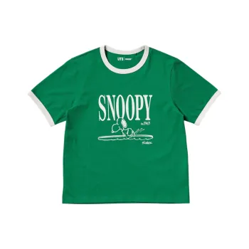 UNIQLO PEANUTS Collaboration SS25 T Shirt Women's Green