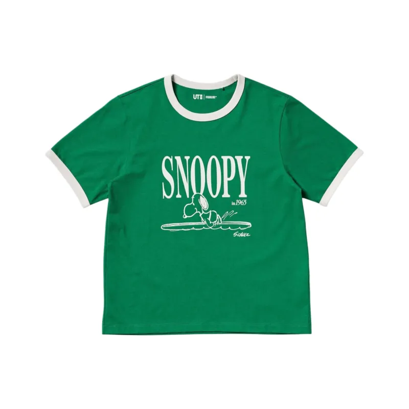 UNIQLO PEANUTS Collaboration SS25 T Shirt Women's Green-0
