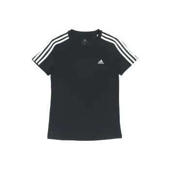 adidas Women's Essentials Slim 3 Stripes Tee Black