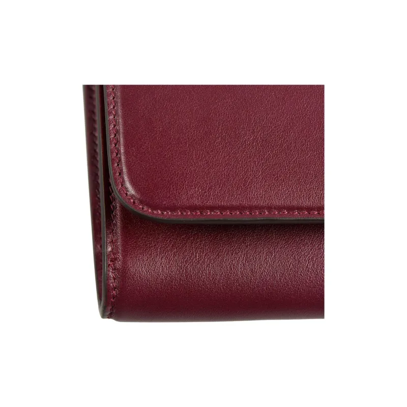 GUCCI Smooth Leather Handbag Regular Women's Red-4