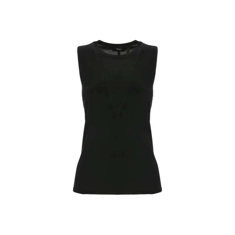 THEORY Crewneck Ribbed Knit Vest-0
