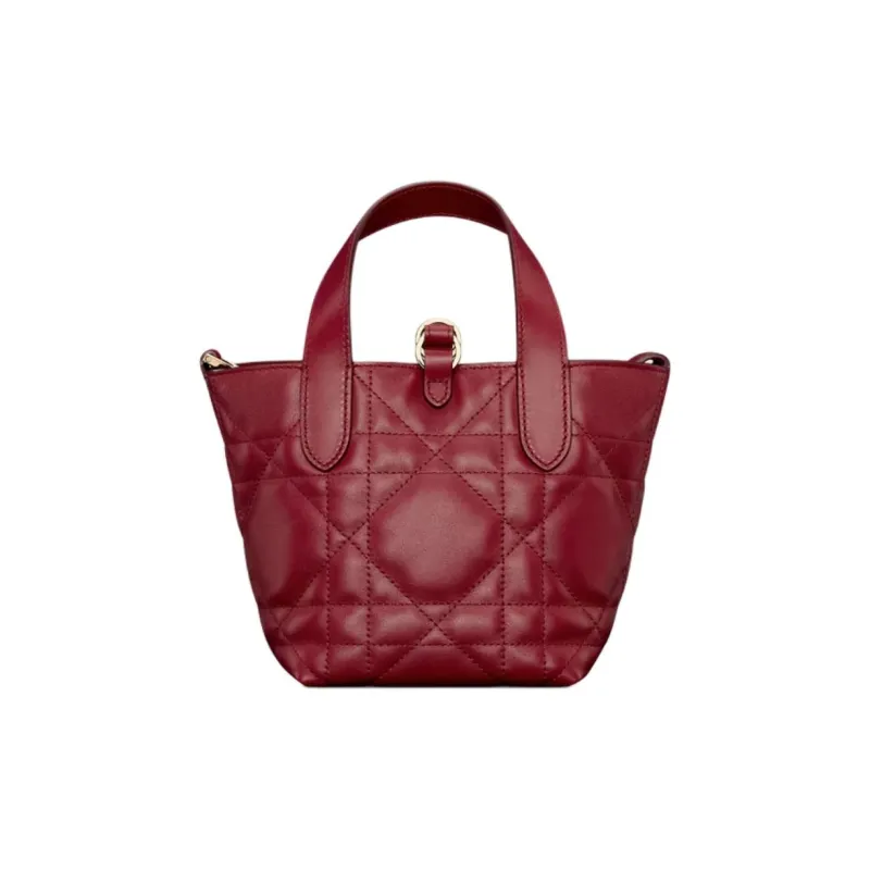 DIOR Toujours Calfskin Tote Bag, Shopping Bag, Shoulder Bag, Handbag Nano Women's Burgundy-3