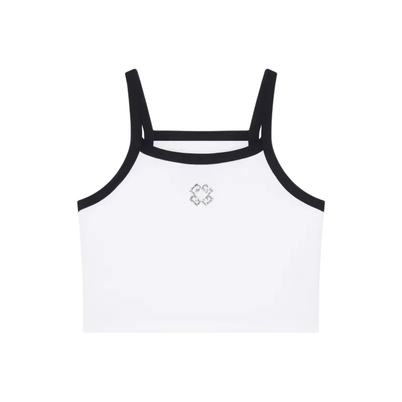 Givenchy Cropped Spaghetti Strap Tank Top 'White'-0