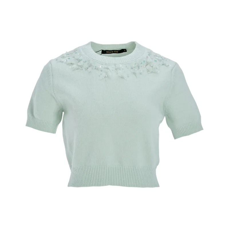 Marie Elie Crop Tops Women's Green-0