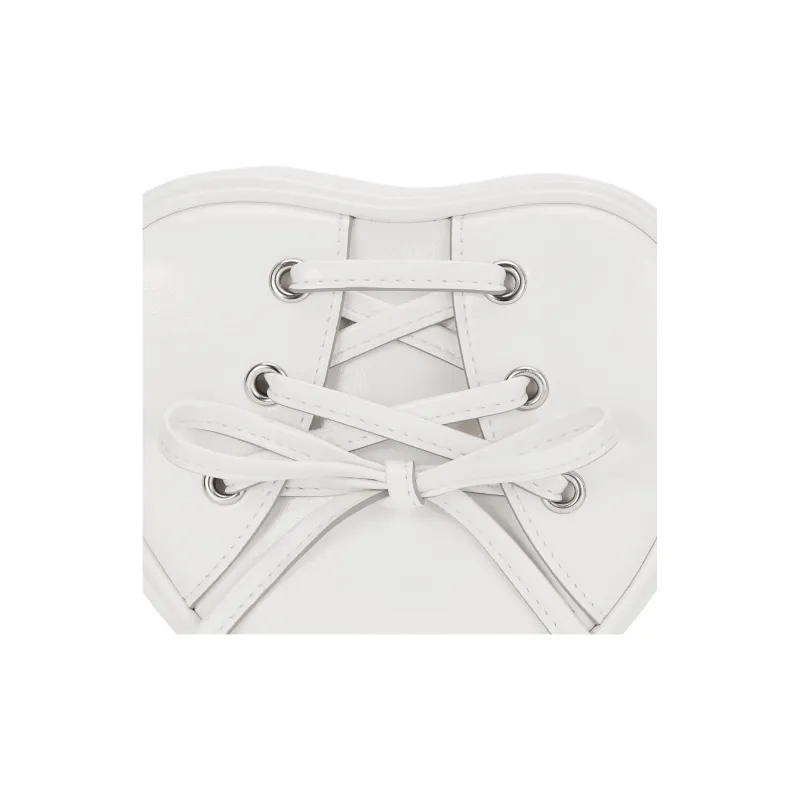 FIND KAPOOR Vegan Leather Heart Shaped Crossbody Bag Handbag Mini Women's White-4
